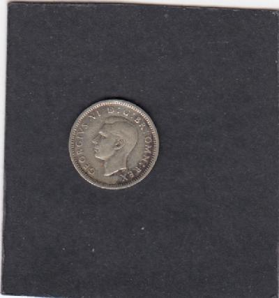 Beschrijving: 3 Pence  GEORGIUS VI